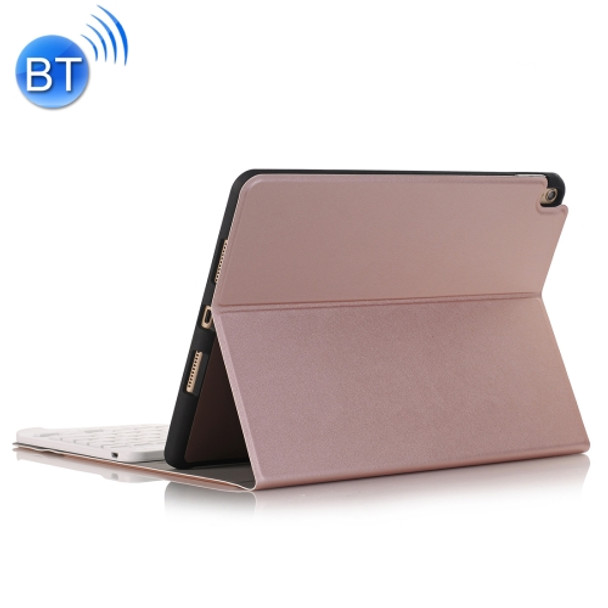 Bluetooth Keyboard Ultrathin Horizontal Flip Leather Case for iPad Pro 10.5 inch, with Holder & Pen Groove (Rose Gold)