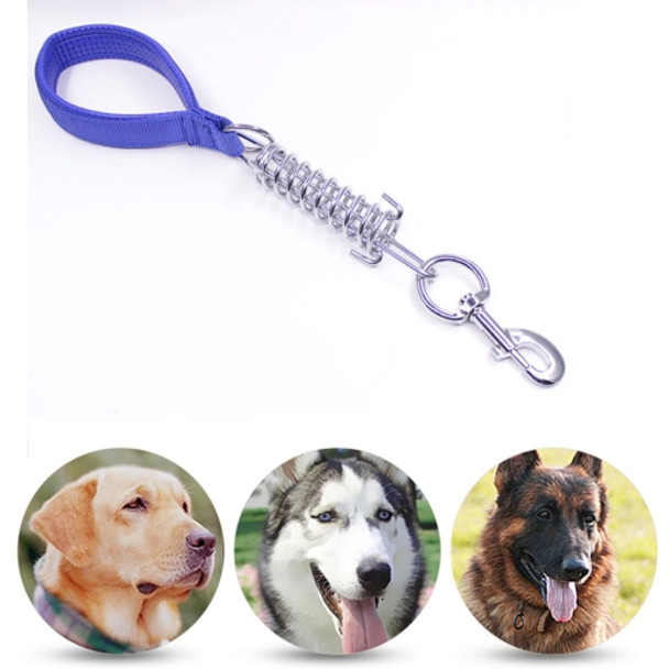Pet Medium Large Dogs Cushion Traction Rope Spring Foam Handle Explosion-proof Short Chain, Size: 3mm*40cm, Foam Width: 2cm(Blue)