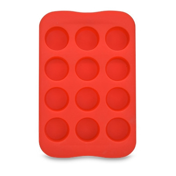 2 PCS Silicone Chocolate Mold Tray Creative Geometry Shaped Ice Cube Cake decoration Mold, Shape:Round(Red)