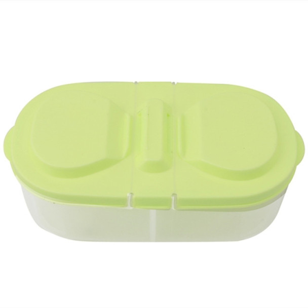 Fresh Fruit Snacks Storage Double Cell Clamshell Crisper Plastic Food Box(Green)