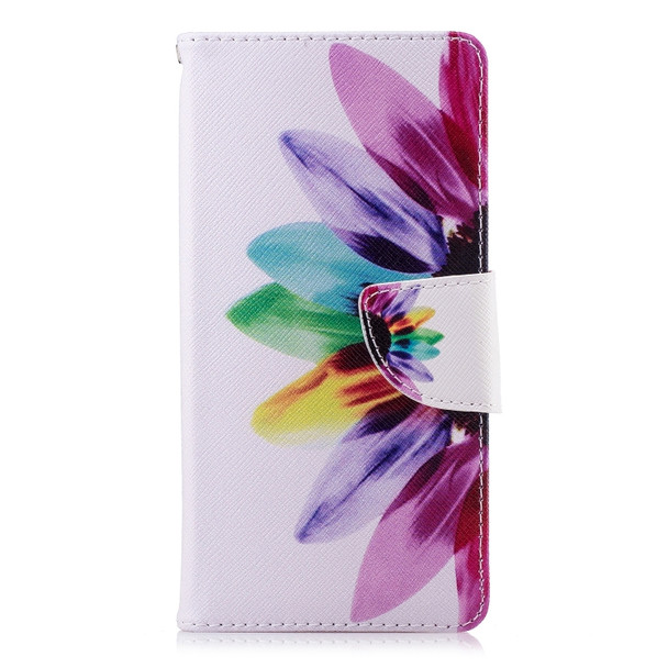 Colored Drawing Pattern Horizontal Flip Leather Case for Nokia 3.1, with Holder & Card Slots & Wallet(Sunflower)