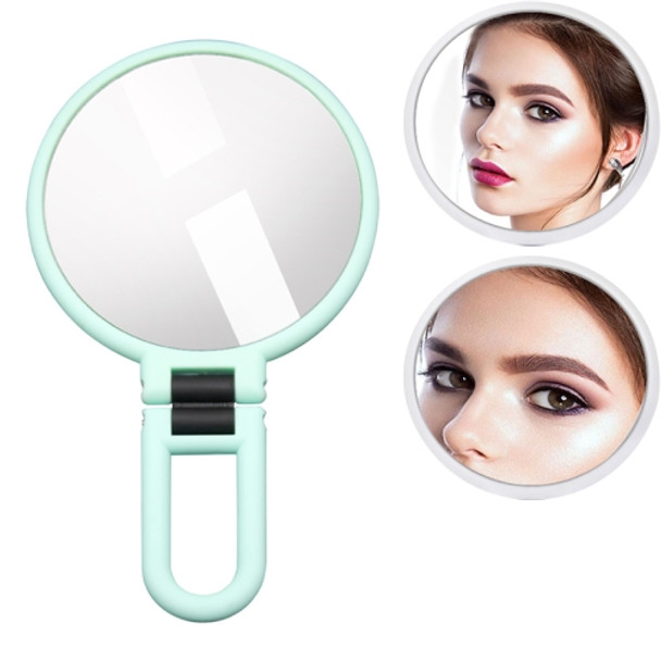 Portable Handheld Folding Adjustable Mount Magnifying Makeup Mirror, Size:15 Times(Green)