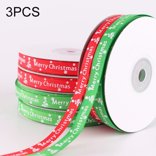 3 PCS Double-sided Christmas Gift Box Flowers Packing Coloured Ribbon, Width: 1cm, Random Color Delivery