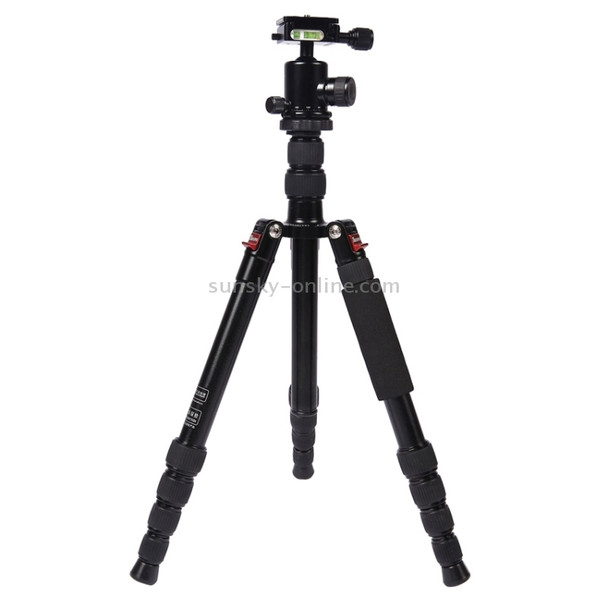 Triopo MT-2505C Adjustable Portable Aluminum Tripod with NB-1S Ball Head for Canon Nikon Sony DSLR Camera(Black)