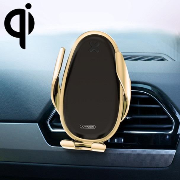 JOYROOM JR-ZS199 Speed Series Qi Standard Air Outlet Wireless Induction Charging Car Bracket (Gold)