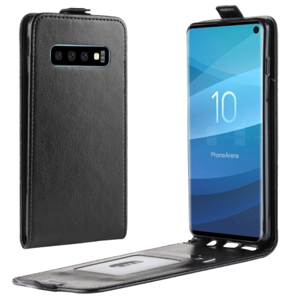 Business Style Vertical Flip TPU Leather Case for Galaxy S10, with Card Slot (Black)