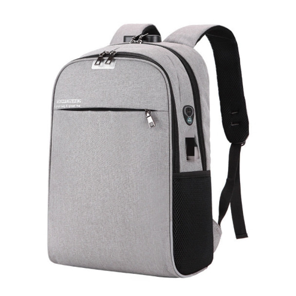 Laptop Backpack School Bags Anti-theft Travel Backpack with USB Charging Port(Grey)