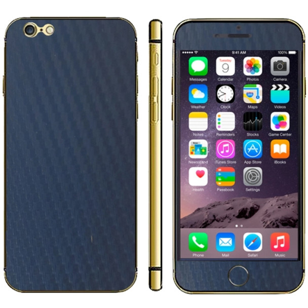 Carbon Fiber Texture Mobile Phone Decal Stickers for iPhone 6 & 6S(Dark Blue)