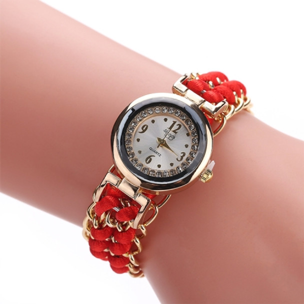 Sloggi 377 Women Knitting Rope Chain Quartz Wrist Watch(Red)