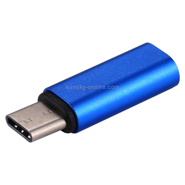 8 Pin Female to USB-C / Type-C Male Metal Shell Adapter, For Galaxy S8 & S8 + / LG G6 / Huawei P10 & P10 Plus / Oneplus 5 / Xiaomi Mi6 & Max 2 and other Smartphones(Blue)