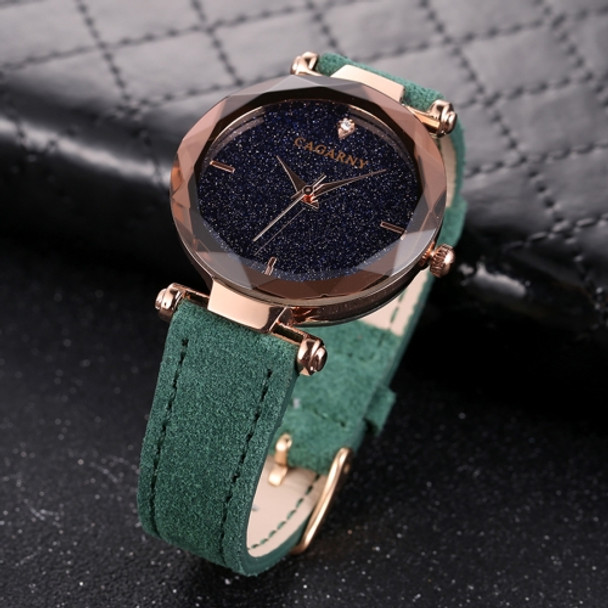 CAGARNY 6877 Water Resistant Fashion Women Quartz Wrist Watch with Leather Band(Green)