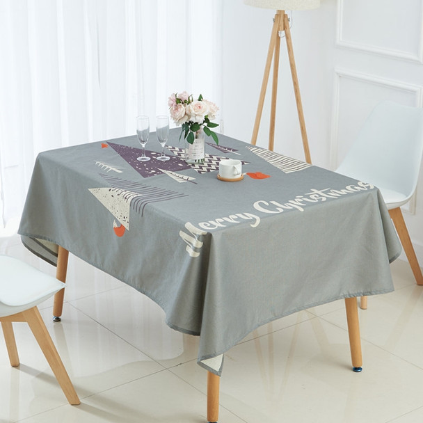 Household Encrypted Linen Waterproof Tablecloth, Size:100x140cm(Grey Tree)