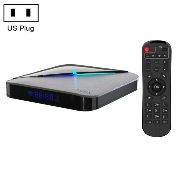 A95X F3 Air 4K RGB Light Smart TV BOX Android 9.0 Media Player wtih Remote Control, Quad-core Amlogic S905X3, RAM: 2GB, ROM: 16GB, US Plug