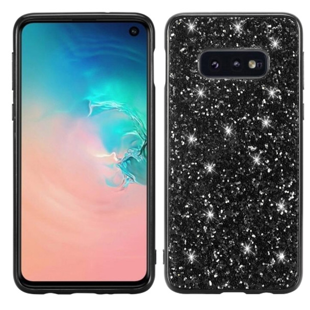 Glitter Powder Shockproof TPU Protective Case for Galaxy S10+ (Black)