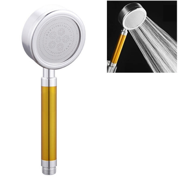 Space Aluminum Round Shape High Pressure Handheld Shower Head Water Saving Bathroom Accessories, Size: 23 x 8.2 x 2cm(Gold)