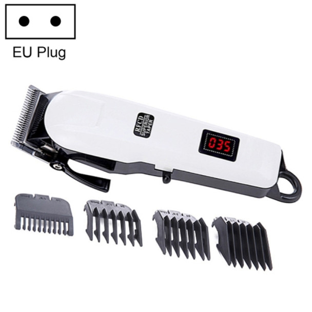 Precise Steel Cutting Head Liquid Crystal Charging Wireless Electric Hair Clipper, EU Plug