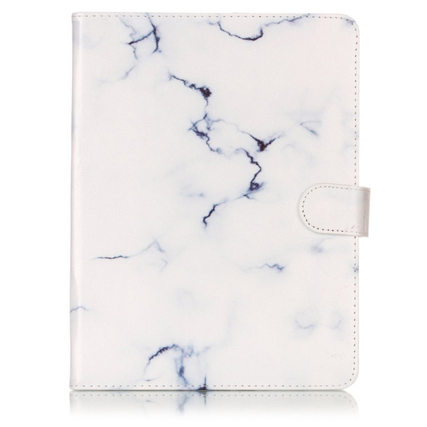 For 10 inch Tablet PC White Marble Pattern universal Horizontal Flip Leather Case with Holder & Card Slots & Wallet(Blue)