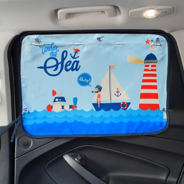 Marine Pattern Car Large Rear Window Sunscreen Insulation Window Sunshade Cover, Size: 70*50cm