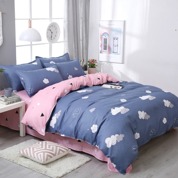 4 PCS/Set Brief Cloud Printing Textile Bedding Set Pillowcase Comfortable Home Bed Set, Size:2M