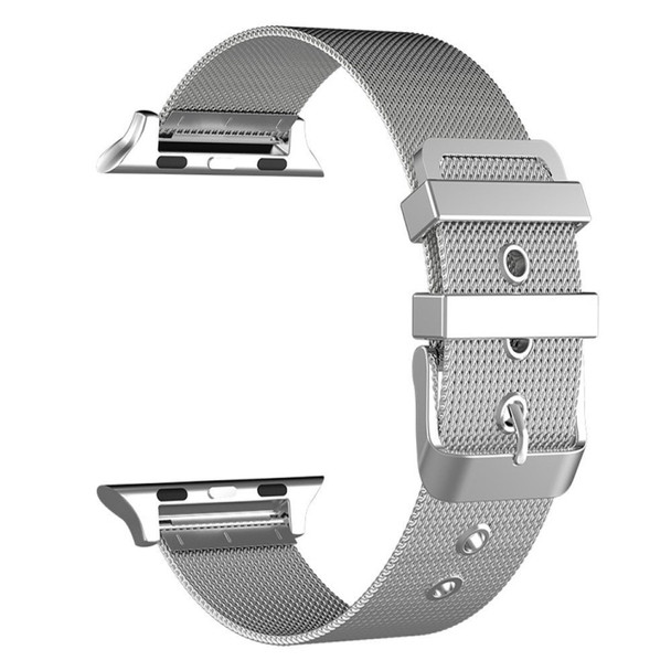 For Apple Watch Series 5 & 4 40mm / 3 & 2 & 1 38mm Milanese Stainless Steel Double Buckle Watchband(Silver)