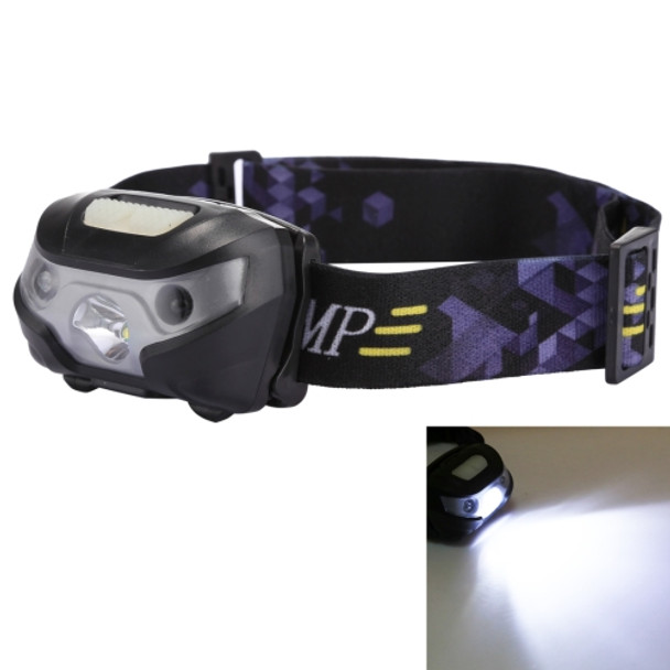 5W 4-Modes Waterproof White Light LED Head Lamp, 140LM Outdoor Mini USB Charging Body Motion Sensor with USB Cable for Running / Fishing