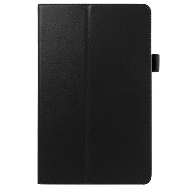 Litchi Texture Horizontal Flip Solid Color Leather Case with Holder for Galaxy Tab E 9.6 / T560 / T561(Black)