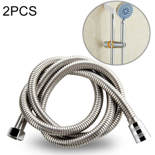 2 PCS 1.5m G1/2 Inch Flexible Stainless Steel Showerhead Hose Pipe Compact Anti Burst Bath Water Pipe