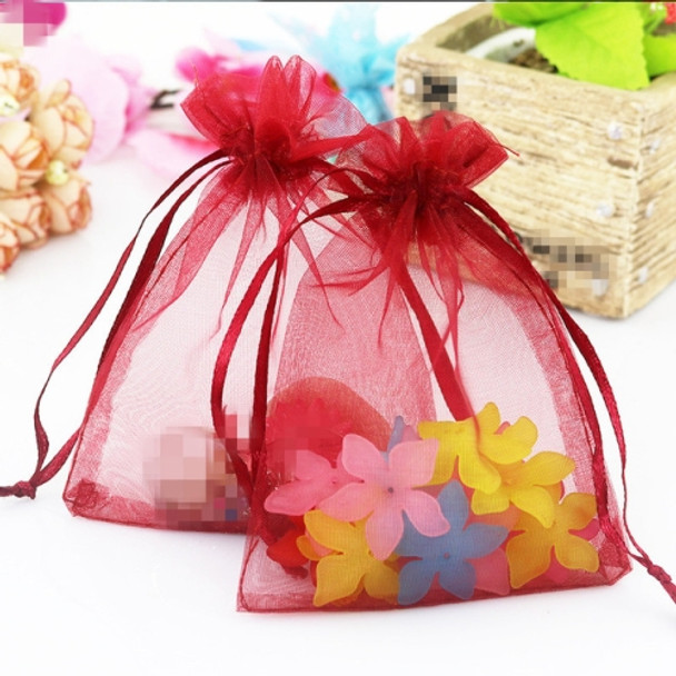 100 PCS Organza Gift Bags Jewelry Packaging Bag Wedding Party Decoration, Size: 7x9cm(D7 Wine Red)