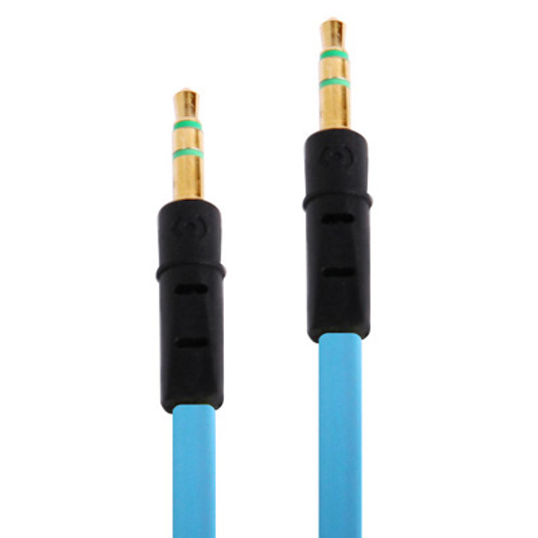Noodle Style 3.5mm Jack Earphone Cable for iPhone 5 / iPhone 4 & 4S / 3GS / 3G / iPad 4 / iPad mini / mini 2 Retina / New iPad / iPad 2 / iTouch / MP3, Length: 1m(Blue)