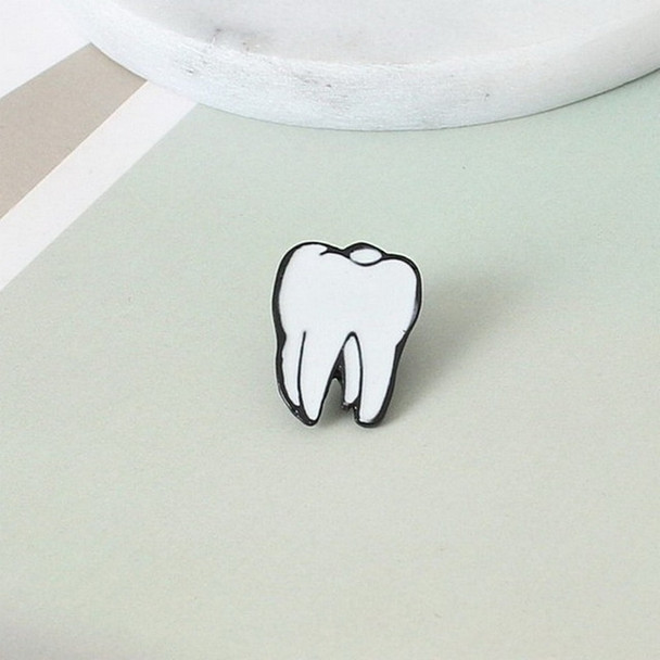 10 PCS Cartoon Human Organs Series Alloy Oil-Dripping Brooch(Teeth)