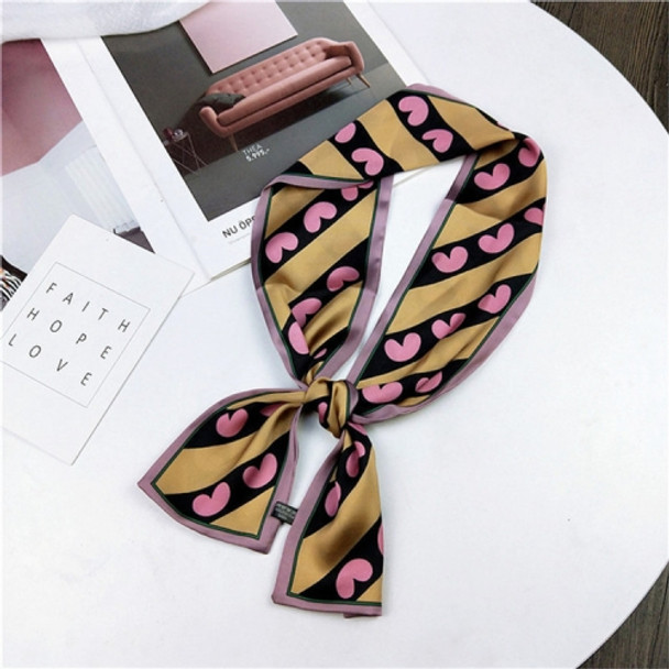 Women Double-sided Flat-length Scarf, Size: 98 x 9cm(Stripe Yellow)