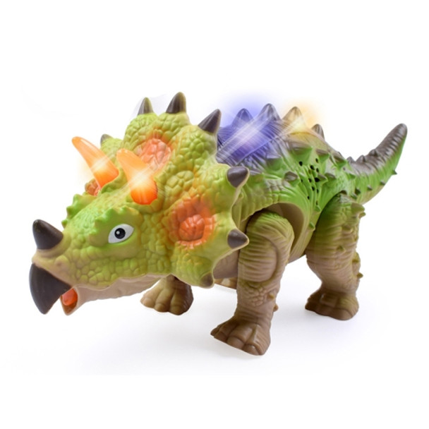 Simulation Luminous Sound Electric Universal Dinosaur Model Toy Boy Gift(Triceratops(Rondom Colors))