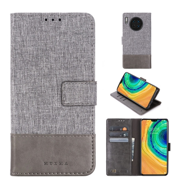For Huawei Mate 30 MUMXA MX102 Horizontal Flip Canvas Stitching Leather Case with Holder & Card Slots & Wallet(Grey)