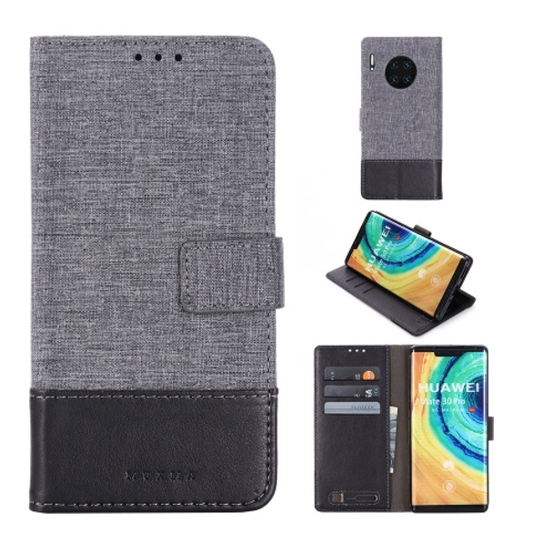 For Huawei Mate 30 Pro MUMXA MX102 Horizontal Flip Canvas Stitching Leather Case with Holder & Card Slots & Wallet(Black)