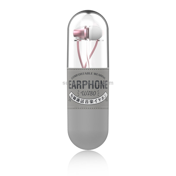 WK WI80 3.5mm In Ear Wired Control Music Earphone, Support Call(Pink)