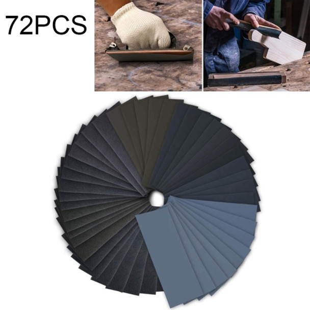 72 PCS LANHU Grit 400-3000 Wet And Dry Polishing Grinding Sandpaper?Size: 22.9 x 9.1cm