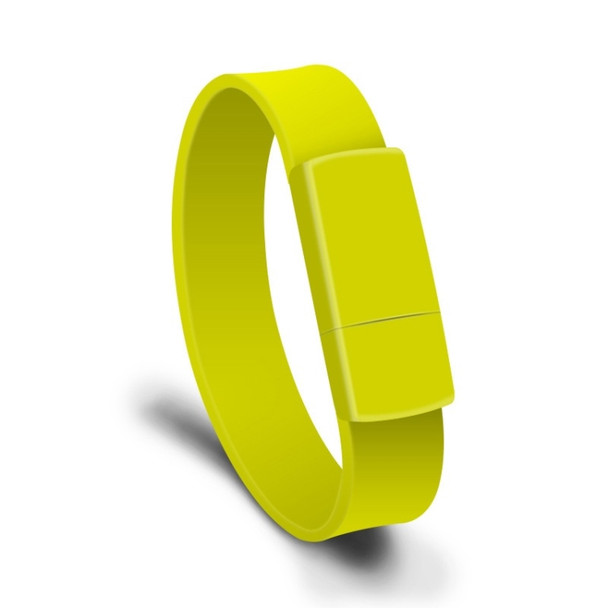 MicroDrive 64GB USB 2.0 Fashion Bracelet Wristband U Disk (Yellow)