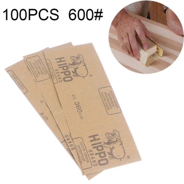 100 PCS Grit 600 Wet And Dry Polishing Grinding Sandpaper?Size: 23 x 9cm(Yellow)