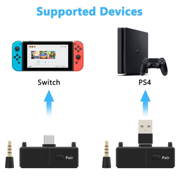 Bluetooth 5.0 Audio Transmitter Adapter EDR A2DP SBC Low Latency for Nintendo Switch PS4 TV PC USB Type-C Wireless transmitter