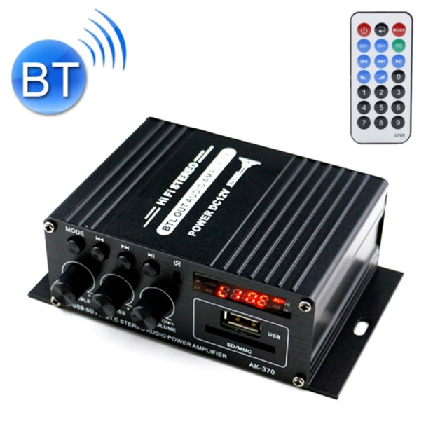 AK370 12V Household / Car Bluetooth HIFI Amplifier Audio with Remote Control