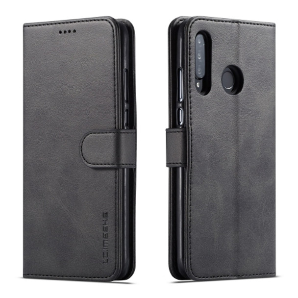 For Huawei P30 Lite / Nova 4e LC.IMEEKE Calf Texture Horizontal Flip Leather Case, with Holder & Card Slots & Wallet(Black)