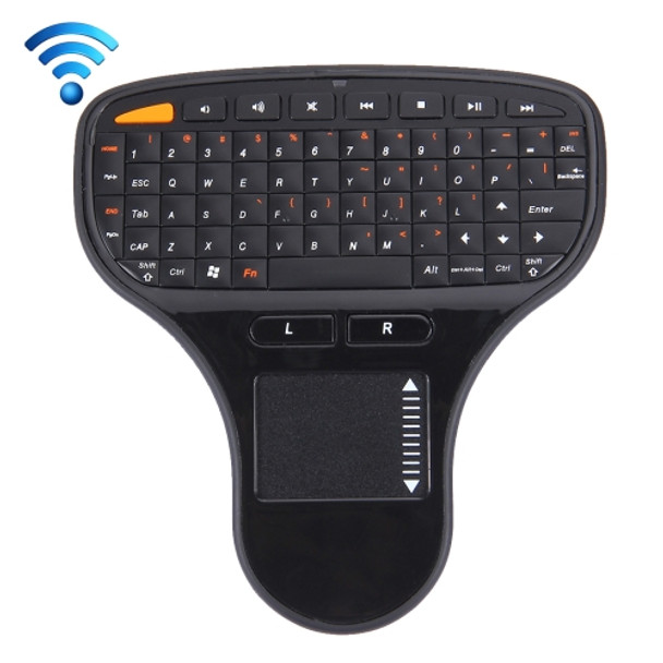 N5903 2.4GHz Mini Wireless Keyboard with Touchpad  & USB Mini Receiver, Size: 127 x 134 x 25mm(Black)