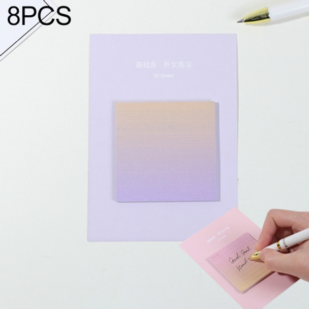 8 PCS Rainbow Gradient Memo Pad Paper Sticky Notes Notepad Stationery Foreign language practice