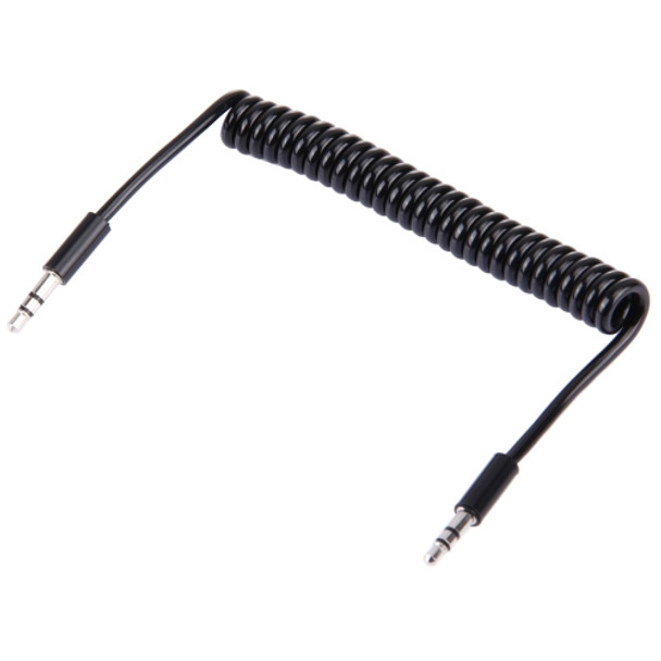 3.5mm Jack AUX Coiled Earphone Cable, Length: 15cm - 170cm(Black)