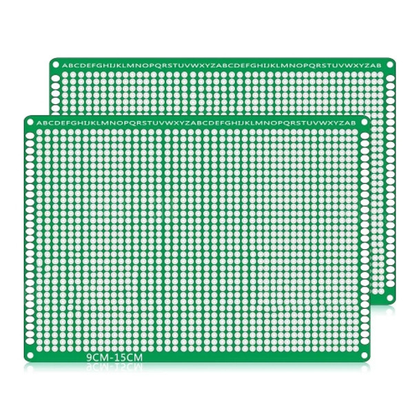 2 PCS LandaTianrui LDTR - WG032 / D4 Double-sided Glass Fibre Breadboard PCB Prototype Board, Size: 9 x 15cm