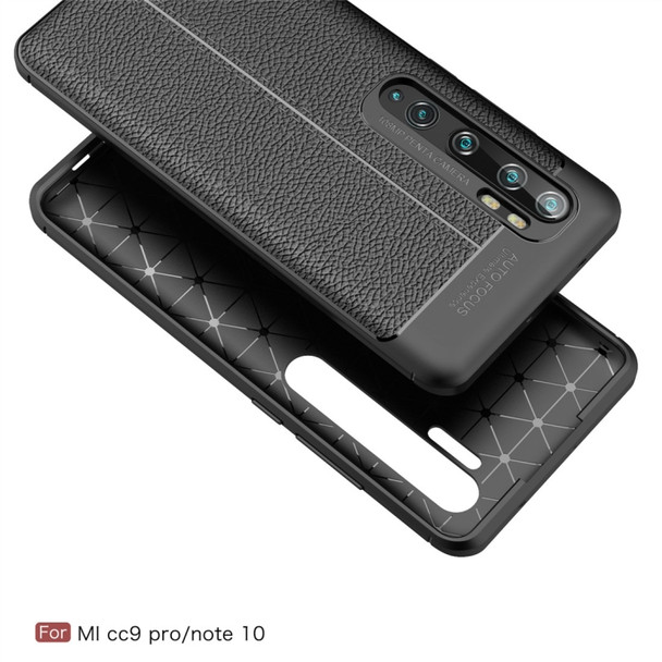 For Xiaomi Mi CC9 Pro / Note 10 Litchi Texture TPU Shockproof Case(Black)