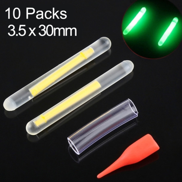 10 Packs OCEAN SUN Luminous Float Night Fishing Light Stick, Visibility: 20m, Size: 3.5 x 30mm