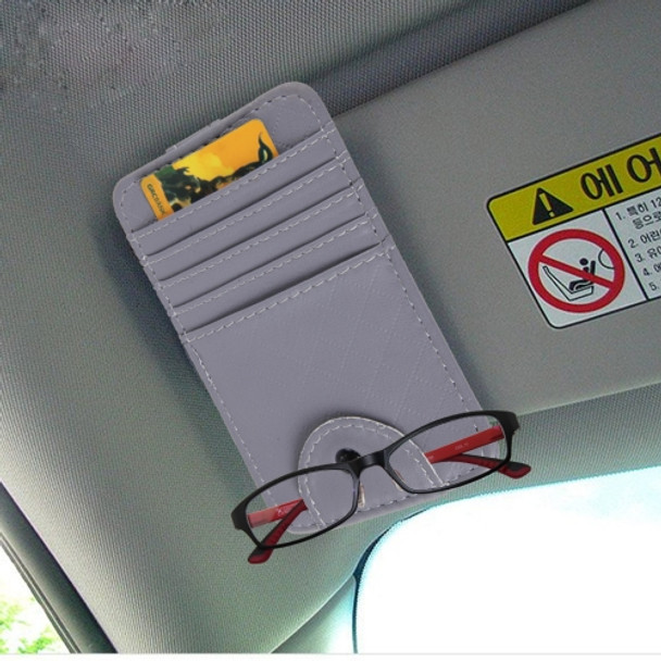 FUDAOCHE Multi-functional Auto Car Sun Visor Sunglasses Holder Card CD Storage Holder Pouch Bag(Grey)