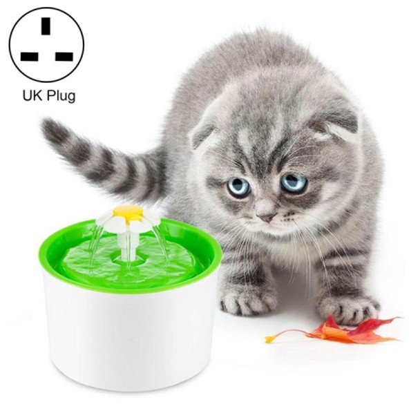 1.6L Automatic Electric Water Fountain Dog Cat Pet Drinker Bowl Drinking Fountain Dispenser, UK Plug (Green)