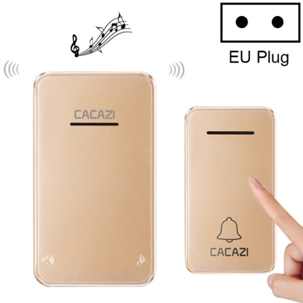 CACAZI FA8 Self-Powered Wireless Doorbell, EU Plug(Gold)